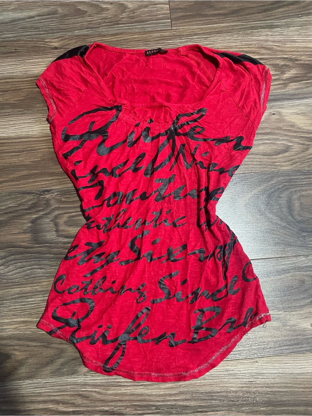 Red Script Short Sleeve Tee